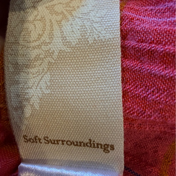 Soft Surroundings Sansonne Blouse Rainbow Plaid Crinkle Cotton Shirt Medium - Picture 7 of 8